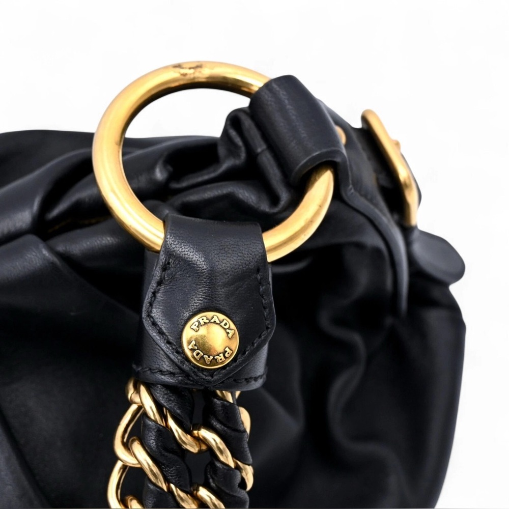 Vintage Prada black leather handbag - PRISTINE Y2K Rare Archive - Picture 5 of 11